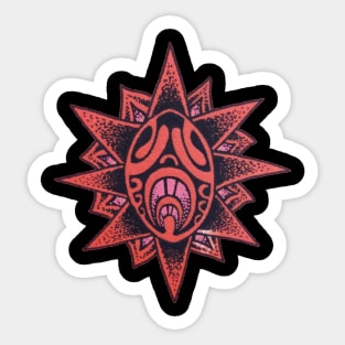 Polynesian tattoo art red star Sticker